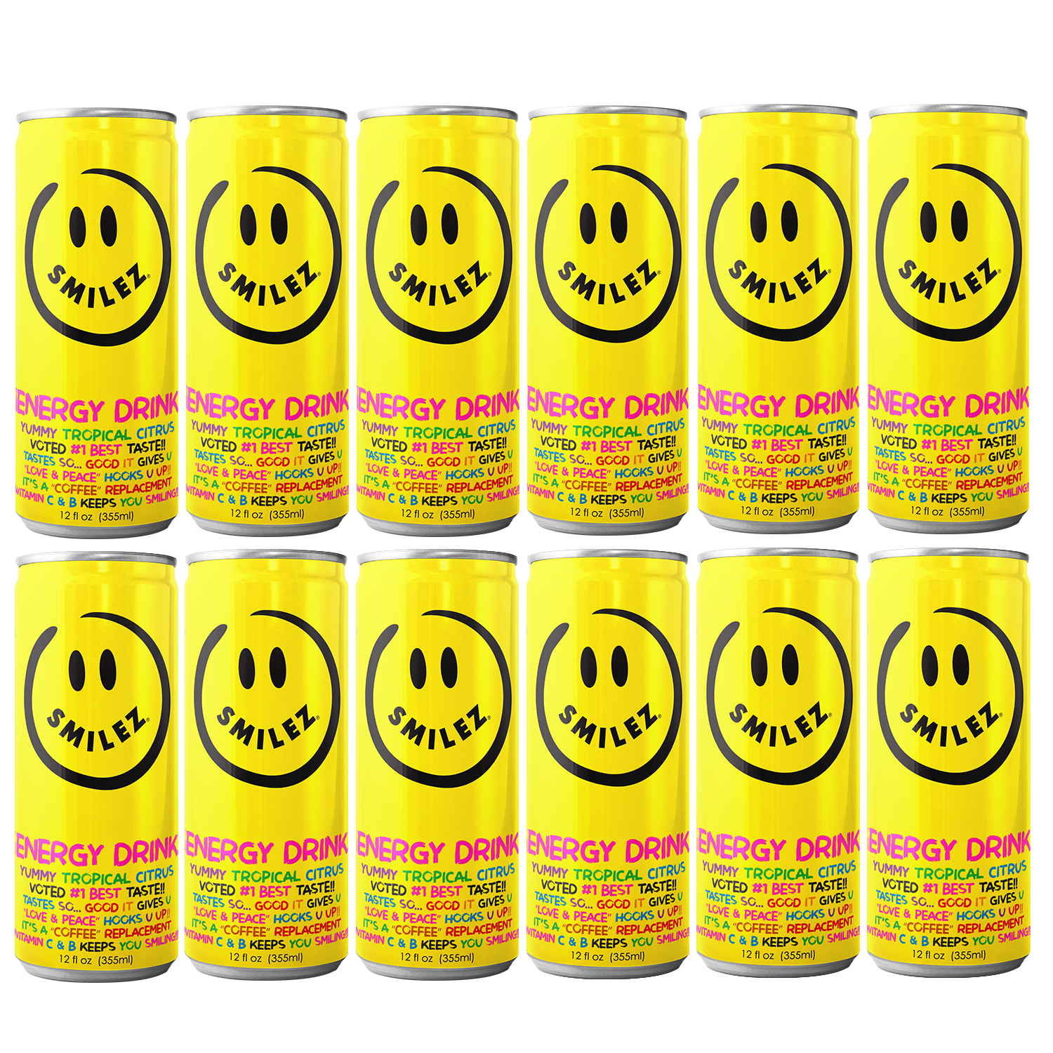 PARTY ALL THE TIME!! (12 Pack) TROPICAL CITRUS!! – SmilezEnergyDrink