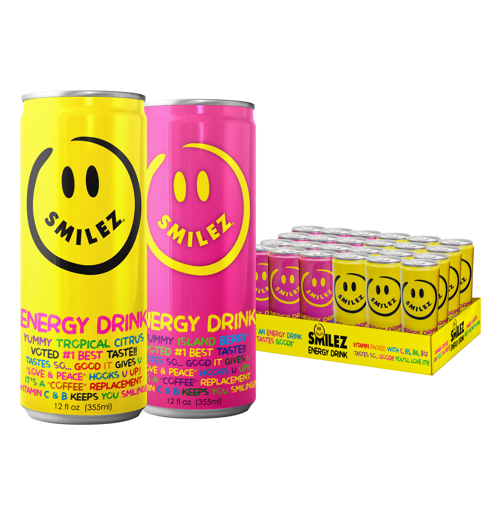 【smile happy】 HAPPY ALL DA TIME!! 24 PACK COMBO PACK!! – SmilezEnergyDrink